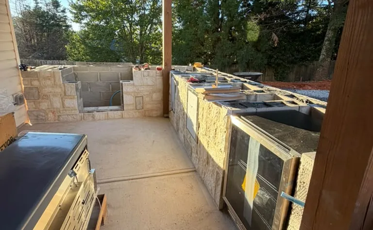 Outdoor kitchen and masonry construction project